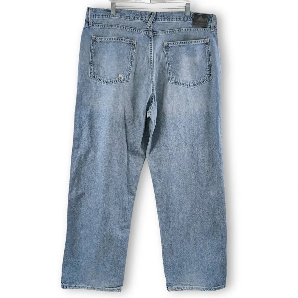 Vintage Y2K Levis‎ SilverTab Jeans Mens 42x31 Baggy Skater Light Wash Distressed